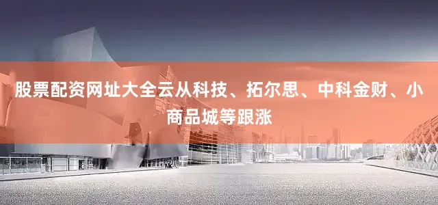 股票配资网址大全云从科技、拓尔思、中科金财、小商品城等跟涨